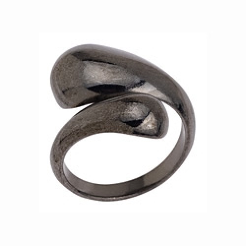 Δαχτυλίδι με Bold άκρες σε gun metal-ανά τεμάχιο