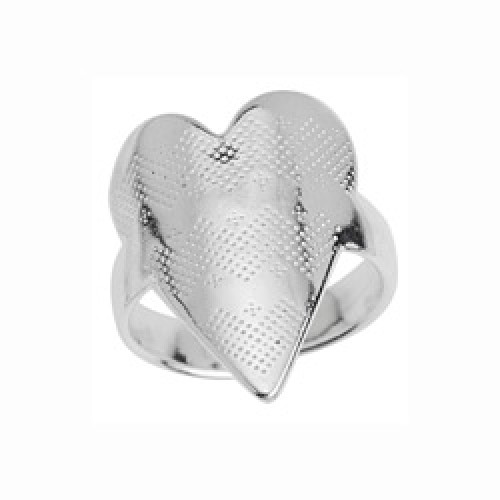 Δαχτυλίδι 17mm με elegant έθνικ καρδιά σε γυαλιστερό επάργυρο- ανά τεμάχιο