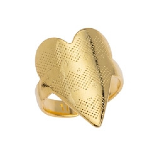 Δαχτυλίδι 17mm με elegant έθνικ καρδιά Επιχρυσωμένο 24κ- ανά τεμάχιο