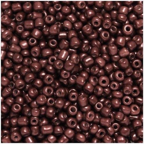 Γυάλινη χάντρα ροκάι No8 (~2,9mm) σε καφέ-σοκολατί ματ χρώμα, κατάλληλη για την κατασκευή κοσμημάτων- τιμή ανά συσκευασία 20 γραμμ.