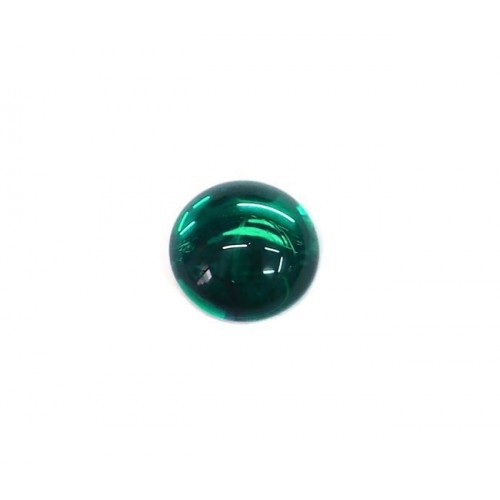 Πέτρα γυάλινη καθρέπτης,στρογγυλή καμπουσόν 8mm σε πράσινο emerald χρώμα-ανα τεμάχιο