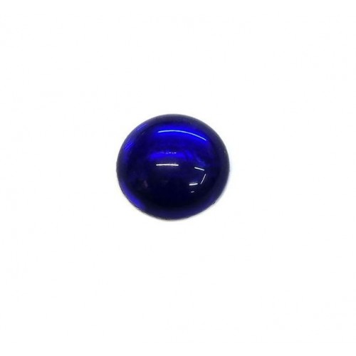 Πέτρα γυάλινη καθρέπτης,στρογγυλή καμπουσόν 8mm σε μπλε saphire χρώμα-ανα τεμάχιο