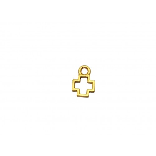 Μεταλλικός κρεμαστός σταυρός περίγραμμα σε χρυσαφί, κατάλληλος για την κατασκευή των κοσμημάτων και των μαρτυρικών σου-ανά τεμάχιο