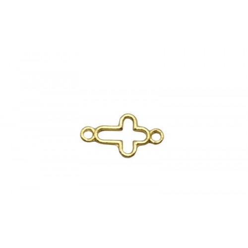 Mεταλλικός σταυρός περίγραμμα με 2 κρικάκια χρυσαφί, κατάλληλος για την κατασκευή των κοσμημάτων και των μαρτυρικών σου-ανά τεμάχιο