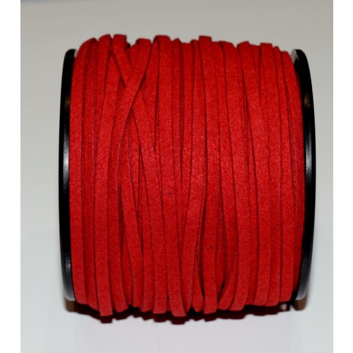 Κορδόνι σουέτ 3mm για την κατασκευή των κοσμημάτων και των μαρτυρικών σου, σε κόκκινο χρώμα-ανά μέτρο