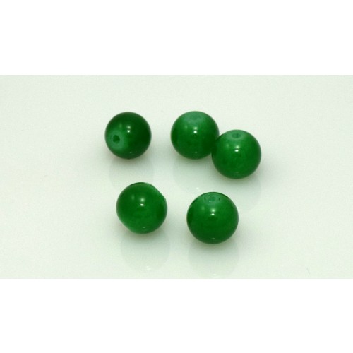 Στρογγυλή γυάλινη χάντρα 10mm σε πράσινο  χρωμα τιμή ανα τεμάχιο (1χάντρα)