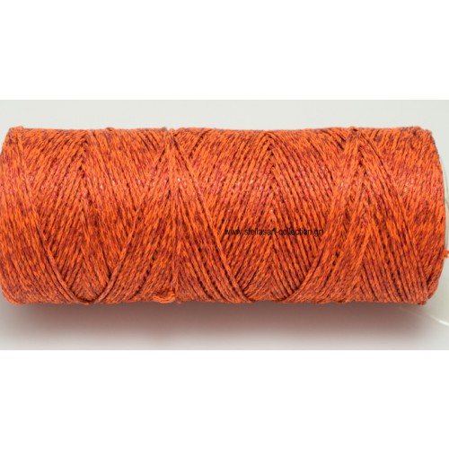 Κηροκλωστή σε πορτοκαλί  με κόκκινο μεταλλιζέ χρώμα 1mm(ελαφρύ κέρωμα) Τιμή ανα μέτρο