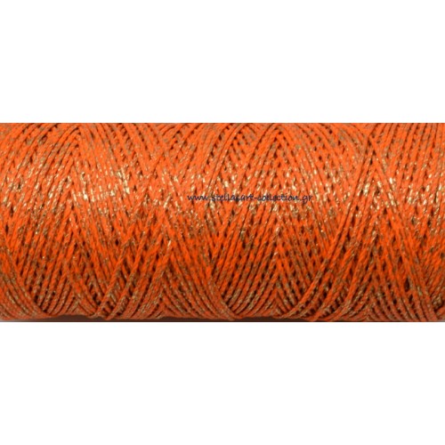 Κηροκλωστή σε ΠΟΡΤΟΚΑΛΊ με χρυσαφί μεταλλικό χρώμα 1mm(ελαφρύ κέρωμα)     Τιμή ανα μέτρο