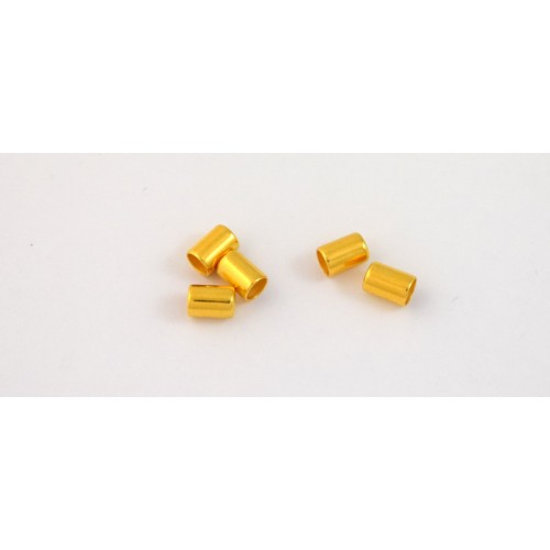 Καπελάκι κυλινδρακι σε χρυσαφί χρώμα για κορδόνι-καουτσουκ 3mm τιμή ανα τεμάχιο(1 κομματι)