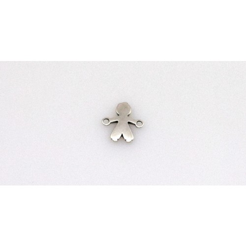 Μεταλλικό μοτίφ αγοράκι 9x14mm-με κρικάκια στα χεράκια- σε ασημί αντικέ     τιμή ανα τεμάχιο