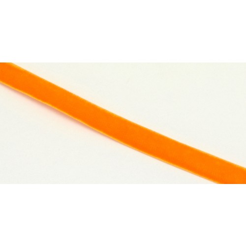 Κορδέλα βελούδο ελαστική 10mm σε  χρώμα πορτοκαλί τιμή ανα μέτρο