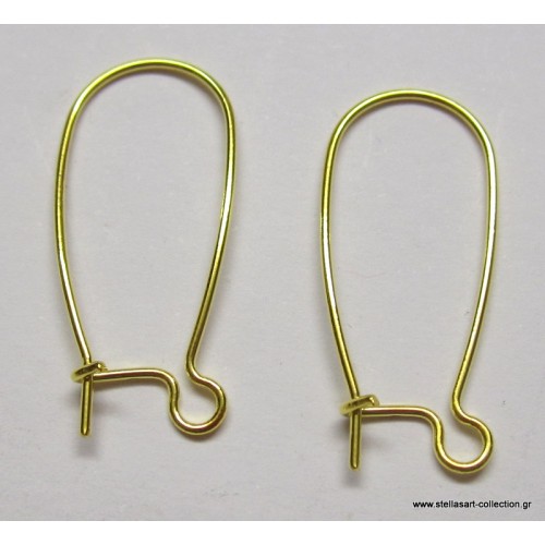 Γάτζος σκουλαρικιού μεσαιος με κλεισιμο απο πίσω 25mm επίχρυσος     Η τιμή είναι ανα Ζευγάρι(δύο κομματια)