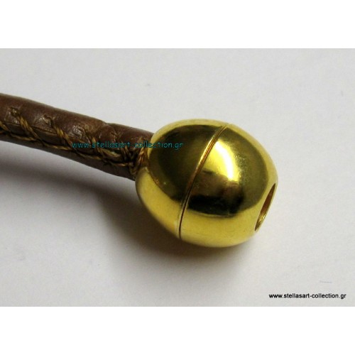 Μαγνητικό κουμπωμα σφαίρα για κορδόνι 5mm σε χρυσό γυαλιστερό     τιμη ανα κουμπωμα