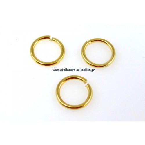 Κρικάκι αρκετά μεγάλο  πιο  ανθεκτικο στην οξειδωση 10mm-1.2mm με τρύπα Ø7,6 σε επίχρυσο γυαλιστερο . Τιμή ανα τεμάχιο