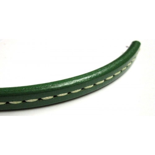 Χοντρό  πράσινο δέρμα με γαζί 10mm για εντυπωσιακά βραχιόλια-τιμή ανα τεμάχιο 20cm