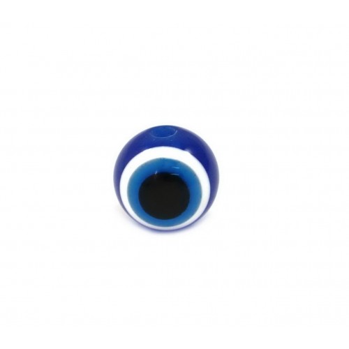 Μάτι χάντρα 8mm μπλε. Χωράει σε κορδόνι 1mm. Η τιμή είναι ανά τεμάχιο(ένα κομμάτι)