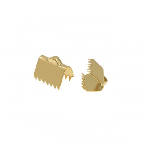 Ατσάλινο σφιχτηράκι-ακροδέκτης πλακέ 10mm σε χρυσό, κατάλληλο για την κατασκευή κοσμημάτων-τιμή ανά τεμάχιο