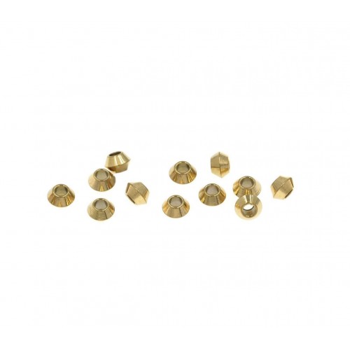 Ατσάλινη χάντρα ροδέλα κωνική 4x2,5mm και Φ1,6mm σε χρυσό, κατάλληλη για την κατασκευή κοσμημάτων-ανά τεμάχιο