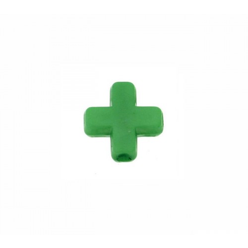 Χάντρα μικρός ccb σταυρός σε  ανοιχτό πράσινο χρώμα-ανά τεμάχιο