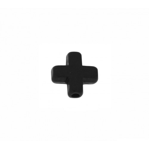 Χάντρα μικρός ccb σταυρός σε μαύρο χρώμα-ανά τεμάχιο