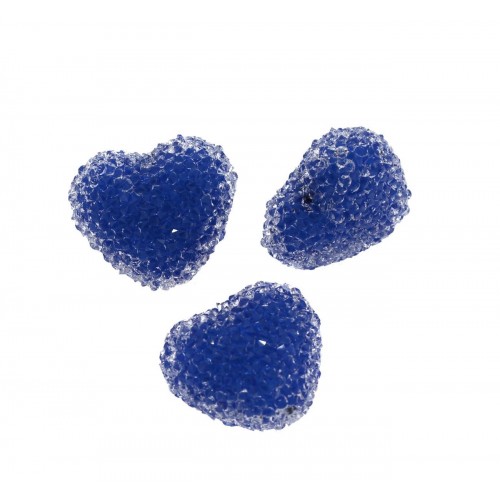 Χάντρα καρδιά shamballa "ζαχαρωτό" 20mm σε μπλε χρώμα, κατάλληλο για την κατασκευή κοσμημάτων-Τιμή ανά τεμάχιο