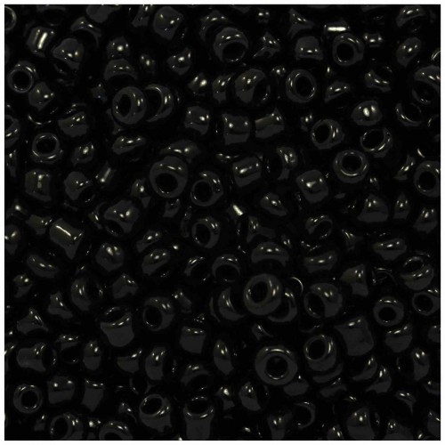 Γυάλινη χάντρα ροκάι No6 (~4mm) σε μαύρο ματ χρώμα, κατάλληλη για την κατασκευή κοσμημάτων-τιμή ανά συσκευασία 20 γραμμ.