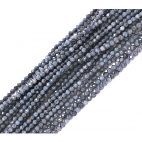 Ημιπολύτιμες φυσικές πέτρες ζαφείρι ψιλές 2mm ταγιέ ανοιχτό χρώμα, κατάλληλες για την κατασκευή κοσμημάτων-τιμή ανά σειρά(40cm)