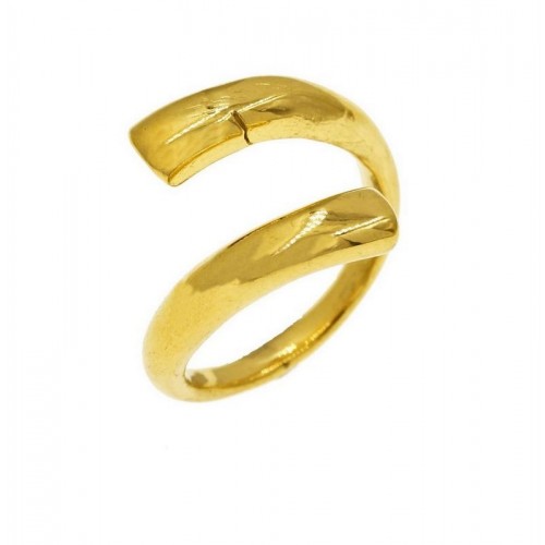 Ατσάλινο δαχτυλίδι βέρα στριφτή χρυσό-ανά τεμάχιο