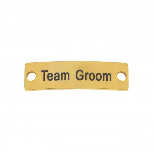 Ατσάλινη ταυτότητα "Team Groom" 35x10mm σε χρυσό χρώμα, κατάλληλη για να φτιάξεις βραχιόλια για το μπάτσελορ πάρτυ-τιμή ανά τεμάχιο