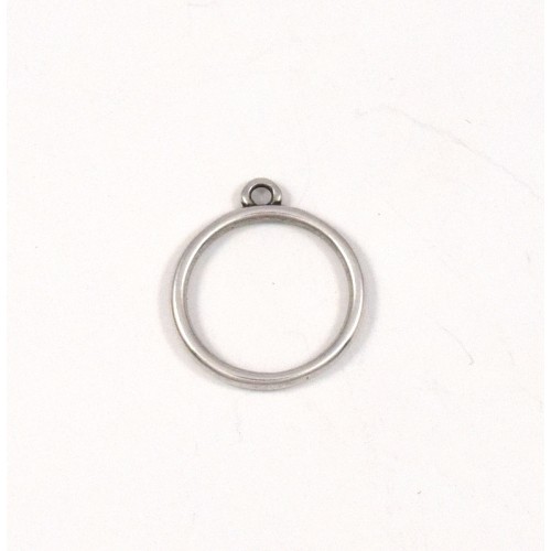 Μικρός κρεμαστός κρίκος περίγραμμα 16,8 x 19 mm κρεμαστό σε επάργυρο αντικέ  τιμή ανα τεμάχιο