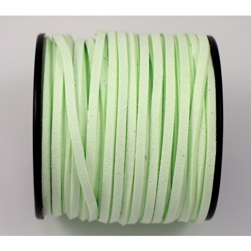 Κορδόνι σουέτ 3mm για την κατασκευή των κοσμημάτων και των μαρτυρικών σου, σε ανοιχτό πράσινο χρώμα-ανά μέτρο