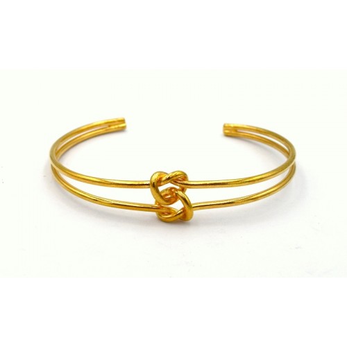 Βραχιόλι ορειχάλκινο διπλός κόμπος σε επίχρυσο-ανά τεμάχιο