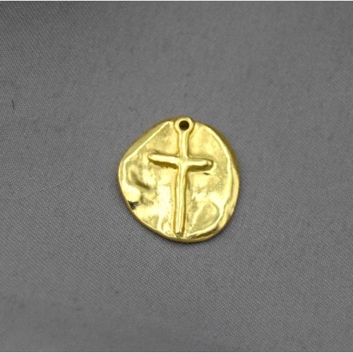 Μεταλλικός σταυρός τύπου Κωνσταντινάτο σε χρυσαφί-ανά τεμάχιο