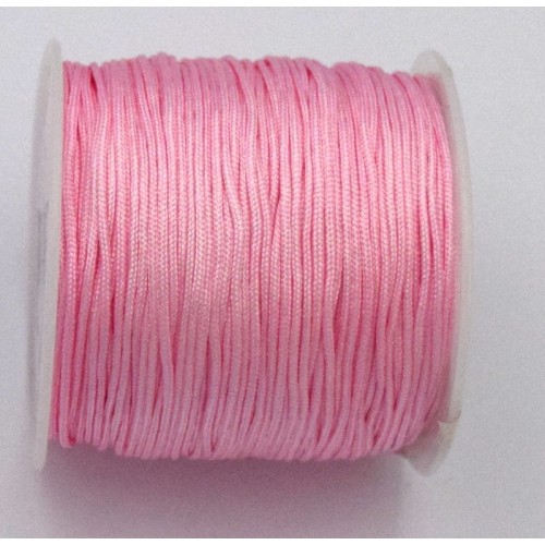 Κορδόνι πολυέστερ 1mm κατάλληλο για μακραμέ σε ροζ χρώμα-ανά καρούλι 50m