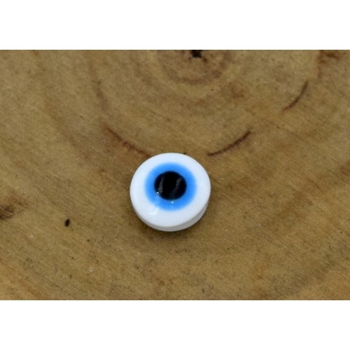 Μάτι χάντρα στρογγυλό 10mm σε λευκό χρώμα -ανά τεμάχιο