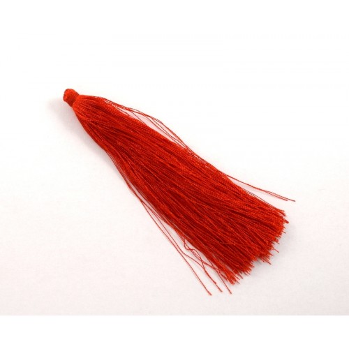 Μακριά φούντα 90mm σε κόκκινο χρώμα, κατάλληλη για γούρια-τιμή ανά τεμάχιο