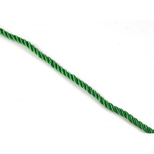 Κορδόνι στριφτό γυαλιστερό 4mm σε πράσινο χρώμα, κατάλληλο για να διακοσμήσεις τα γούρια σου-ανα μέτρο