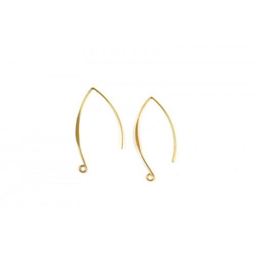 Μεγάλος μεταλλικός γάντζος σκουλαρικιού μπρονζέ μάτ -τιμή ανα ζευγάρι