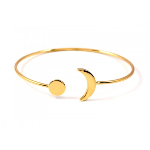 Βραχιόλι ορειχάλκινο 61x1.3mm μισοφέγγαρο σε επίχρυσο