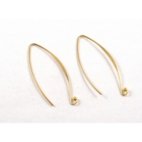 Ορειχάλκινο σκουλαρίκι μακρύς γάντζος σε χρυσαφί-ανα ζευγάρι