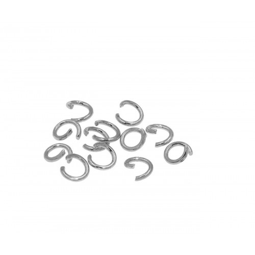 Κρικάκι ατσάλινο 5x1mm σε χρώμα ασημί -ανα συσκευασία  10τμχ