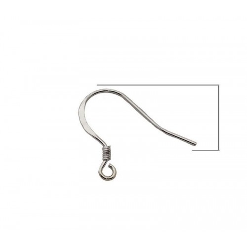 Γάντζος  σκουλαρικιού με ΕΛΑΤΗΡΙΟ,από ασήμι 925- 15mm μάκρος     τιμή ανα ζευγάρι