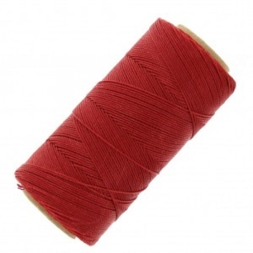 Κερωμένο κορδόνι Linhasita 0.75mm με ελαφρύ κέρωμα σε κόκκινο καδμίου χρώμα, ιδανικό για να φτιάξεις χειροποίητα κοσμήματα μακραμέ-ανά καρούλι(250m περίπου)