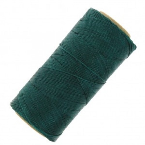 Κερωμένο κορδόνι Linhasita 0.75mm με ελαφρύ κέρωμα σε χρώμα πράσινο σμαραγδί, ιδανικό για να φτιάξεις χειροποίητα κοσμήματα μακραμέ-ανά καρούλι(250m περίπου)