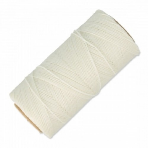 Κερωμένο κορδόνι Linhasita 1mm με ελαφρύ κέρωμα σε λευκό χρώμα-ανά μέτρο /ιδανικό για να φτιάξεις χειροποίητα κοσμήματα μακραμέ