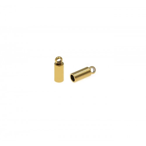 Ατσάλινο καπελάκι 8,5mm και Φ2mm με κρικάκι σε χρυσαφί, κατάλληλο για την κατασκευή κοσμημάτων-τιμή ανά τεμάχιο