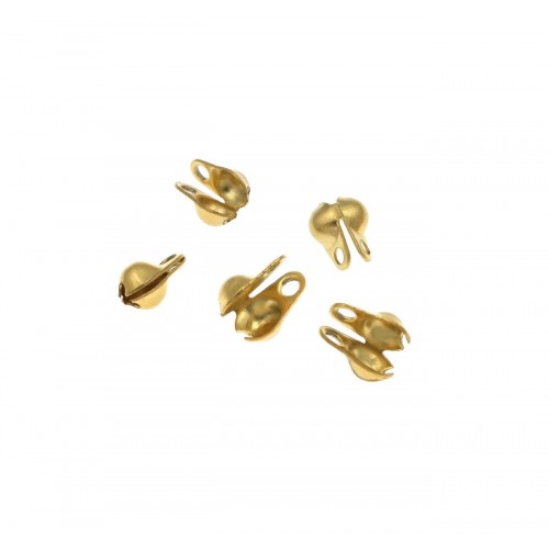 Ατσάλινη καρλότα-ακροδέκτης για αλυσίδα καζανάκι 2,4mm σε χρυσό χρώμα, κατάλληλο για την κατασκευή κοσμημάτων-τιμή ανά τεμάχιο
