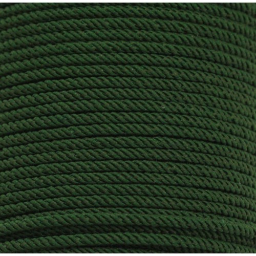 Κορδόνι συνθετικό πλεκτό 1,5mm (με δυνατότητα να καίγεται) σε σκούρο πράσινο χρώμα, κατάλληλο για την κατασκευή κοσμημάτων -τιμή ανά μέτρο