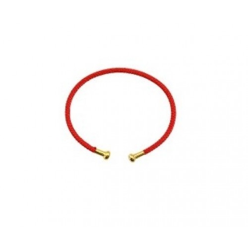 Κορδόνι βραχιόλι σε κόκκινο  χρώμα με μπρούτζινο ακροδέκτη σε χρυσό χρώμα και διάμετρο 66mm-Τιμή ανά τεμάχιο