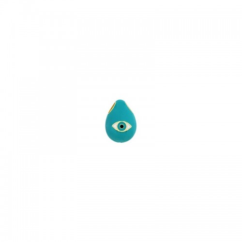 Μάτι σταγόνα 17x12mm περαστό με γαλάζιο σμάλτο, κατάλληλο για την κατασκευή κοσμημάτων- ανά τεμάχιο